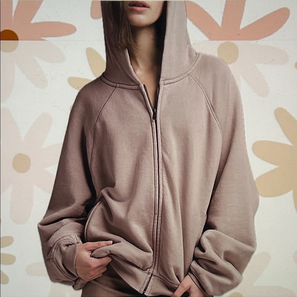 NWT SKIMS Oversized Fleece Hoodie Color Light Fawn - Picture 2 of 12